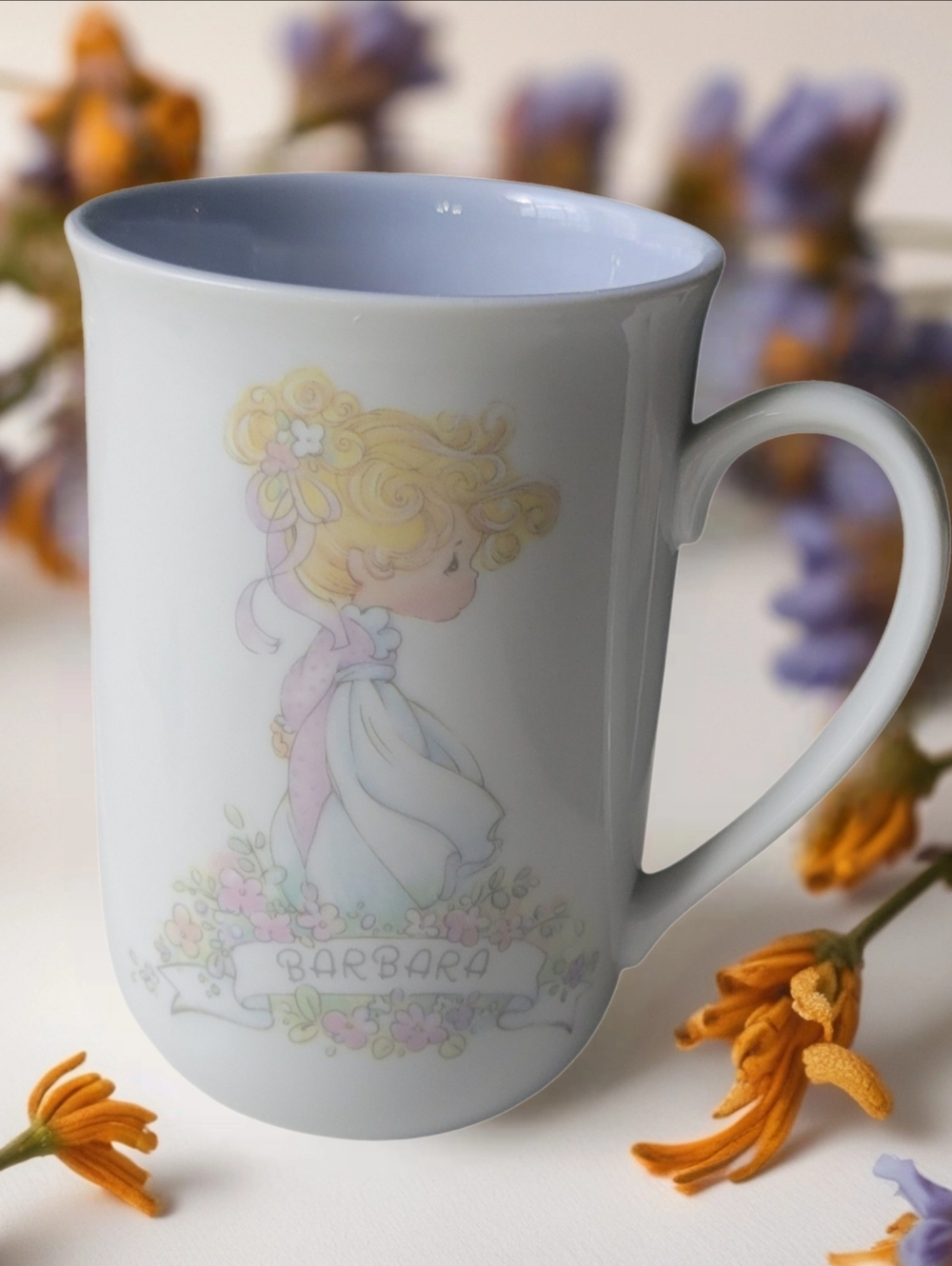 Vintage 1989 Precious Moments "Barbara" Stunning & Cute Mug